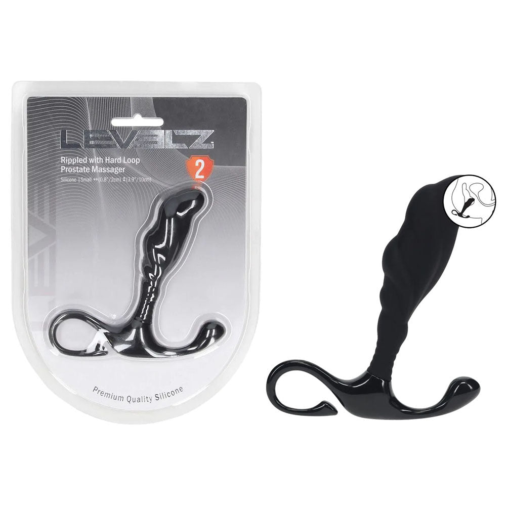 LEVELZ Rippled with Hard Loop Prostate Massager - Black Small - ANAL TOYS - Mr and Mrs D's
