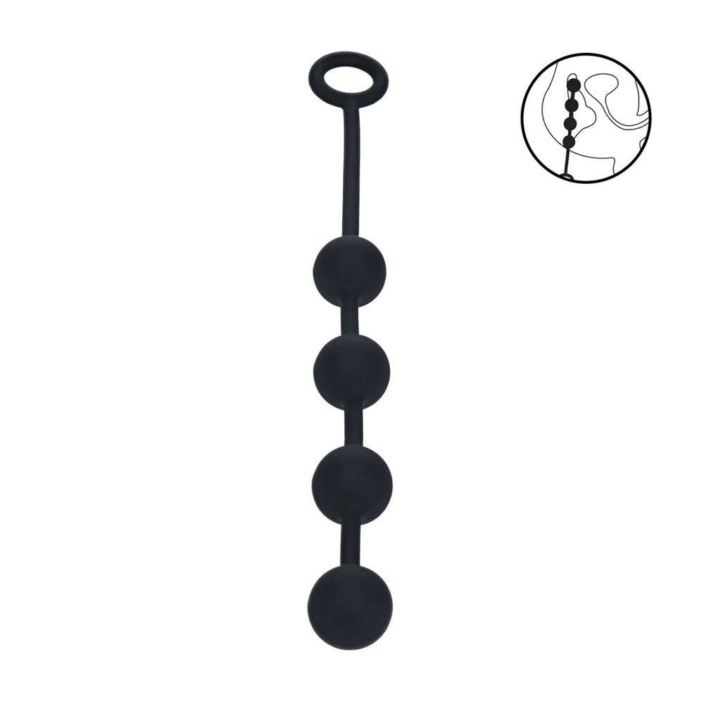 LEVELZ Round Silicone Anal Balls - Black 32 cm Medium - ANAL TOYS - Mr and Mrs D's