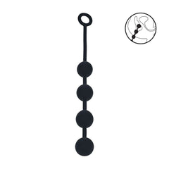 LEVELZ Round Silicone Anal Balls - Black 40.5 cm Large Anal Beads - ANAL TOYS - Mr and Mrs D's