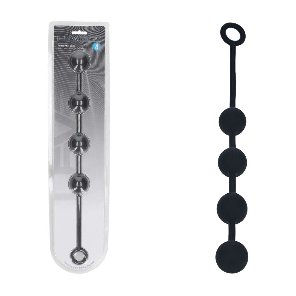 LEVELZ Round Silicone Anal Balls - Black 40.5 cm Large Anal Beads - ANAL TOYS - Mr and Mrs D's