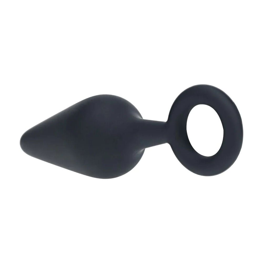 LEVELZ Silicone Anal Plug with Loop - Black Medium Butt Plug - ANAL TOYS - Mr and Mrs D's