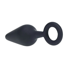 LEVELZ Silicone Anal Plug with Loop - Black Medium Butt Plug - ANAL TOYS - Mr and Mrs D's