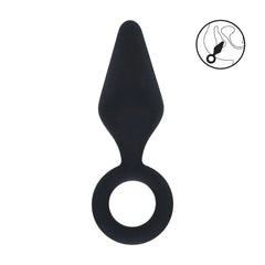 LEVELZ Silicone Anal Plug with Loop - Black Small Butt Plug - ANAL TOYS - Mr and Mrs D's