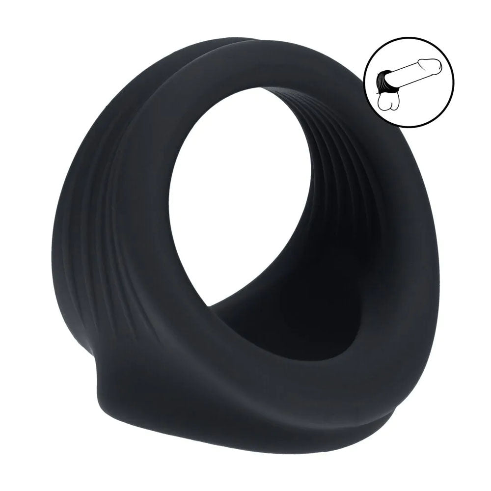 LEVELZ Silicone Cock & Ball Harness - Black - COCK RINGS - Mr and Mrs D's