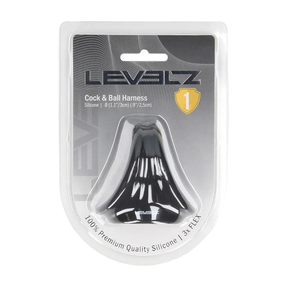 LEVELZ Silicone Cock & Ball Harness - Black - COCK RINGS - Mr and Mrs D's
