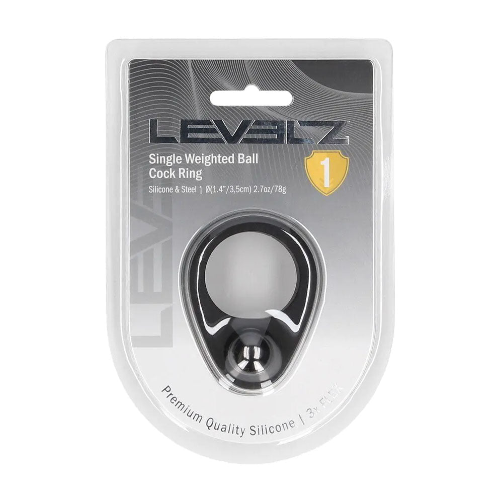 LEVELZ Single Weighted Ball Cock Ring - Black - COCK RINGS - Mr and Mrs D's