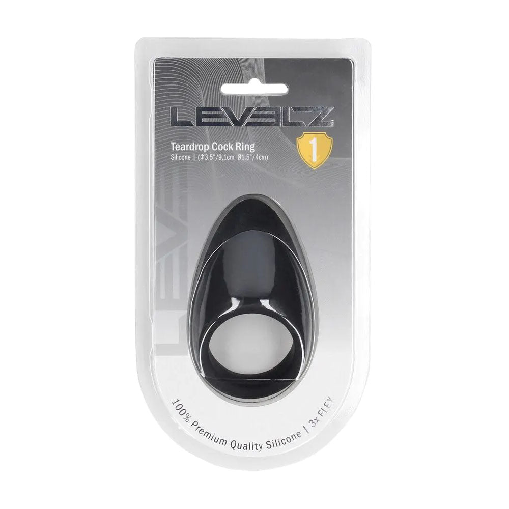 LEVELZ Teardrop Silicone Cock Ring - Black - COCK RINGS - Mr and Mrs D's