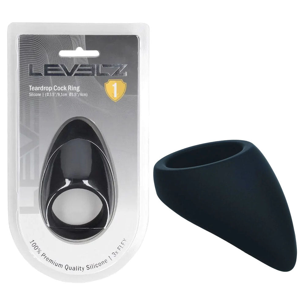 LEVELZ Teardrop Silicone Cock Ring - Black - COCK RINGS - Mr and Mrs D's