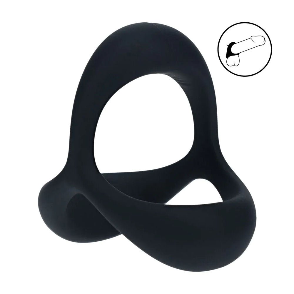 LEVELZ Tri O Ergo Silicone Cock Ring - Black Cock & Balls Rings - COCK RINGS - Mr and Mrs D's