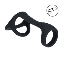 LEVELZ Tri O Silicone Shaft Cock & Ball Ring - Black - COCK RINGS - Mr and Mrs D's