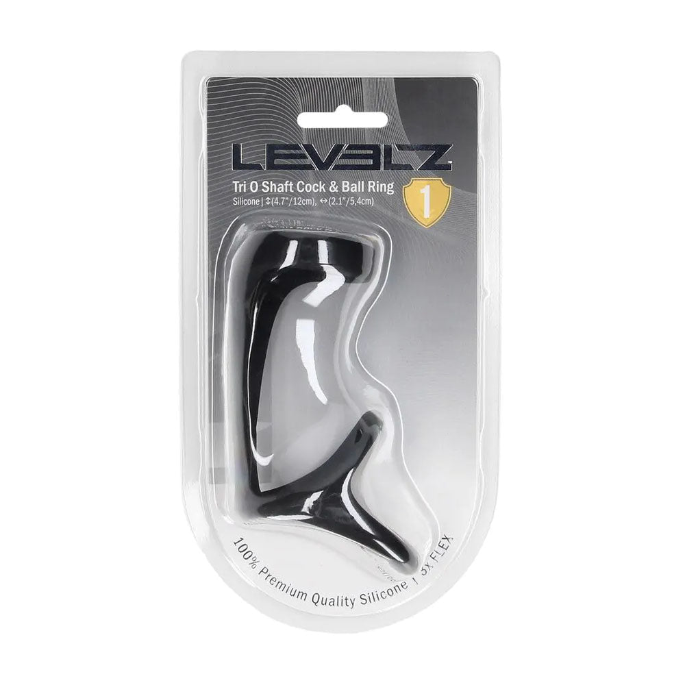 LEVELZ Tri O Silicone Shaft Cock & Ball Ring - Black - COCK RINGS - Mr and Mrs D's