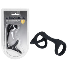 LEVELZ Tri O Silicone Shaft Cock & Ball Ring - Black - COCK RINGS - Mr and Mrs D's