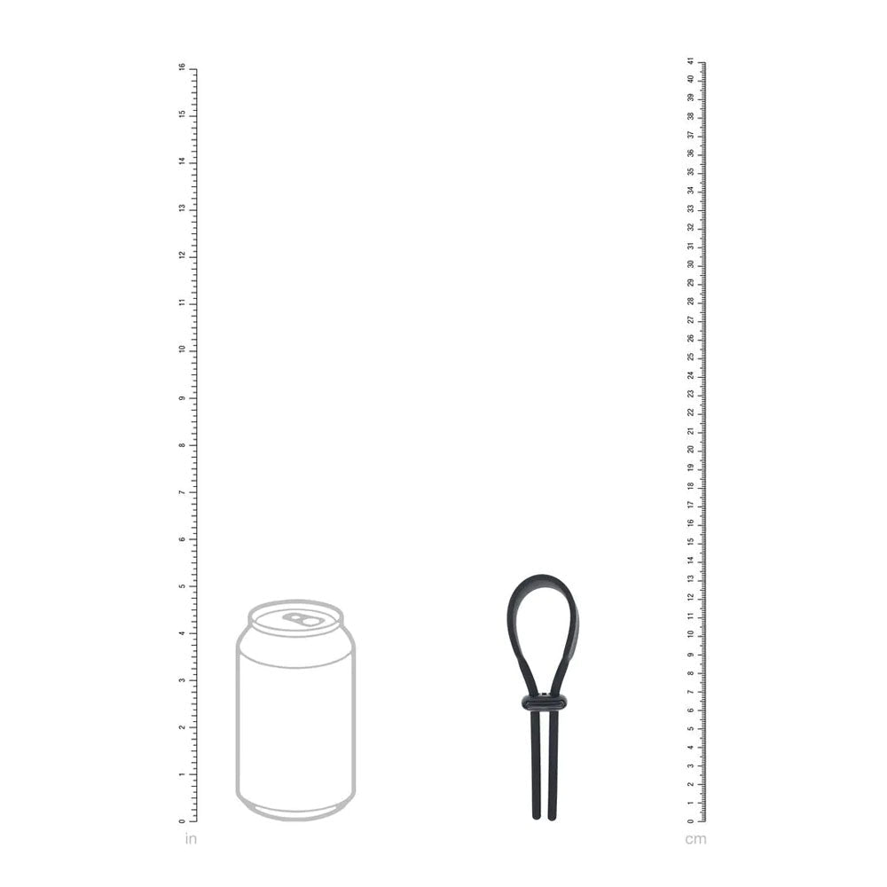 LEVELZ Wide Adjustable Silicone Lasso Cock Ring - Black - COCK RINGS - Mr and Mrs D's