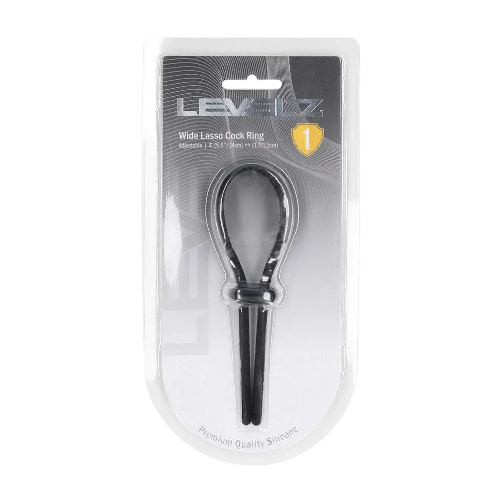 LEVELZ Wide Adjustable Silicone Lasso Cock Ring - Black - COCK RINGS - Mr and Mrs D's
