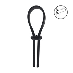 LEVELZ Wide Adjustable Silicone Lasso Cock Ring - Black - COCK RINGS - Mr and Mrs D's