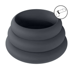 LEVELZ Wide O Silicone Black Cock Ring Set of 3 - S/M/L - COCK RINGS - Mr and Mrs D's