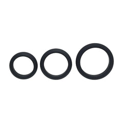 LEVELZ Wide O Silicone Black Cock Ring Set of 3 - S/M/L - COCK RINGS - Mr and Mrs D's