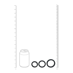 LEVELZ Wide O Silicone Black Cock Ring Set of 3 - S/M/L - COCK RINGS - Mr and Mrs D's