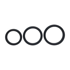 LEVELZ Wide O Silicone Cock Ring Set of 3 - L/XL/2X - Black - COCK RINGS - Mr and Mrs D's
