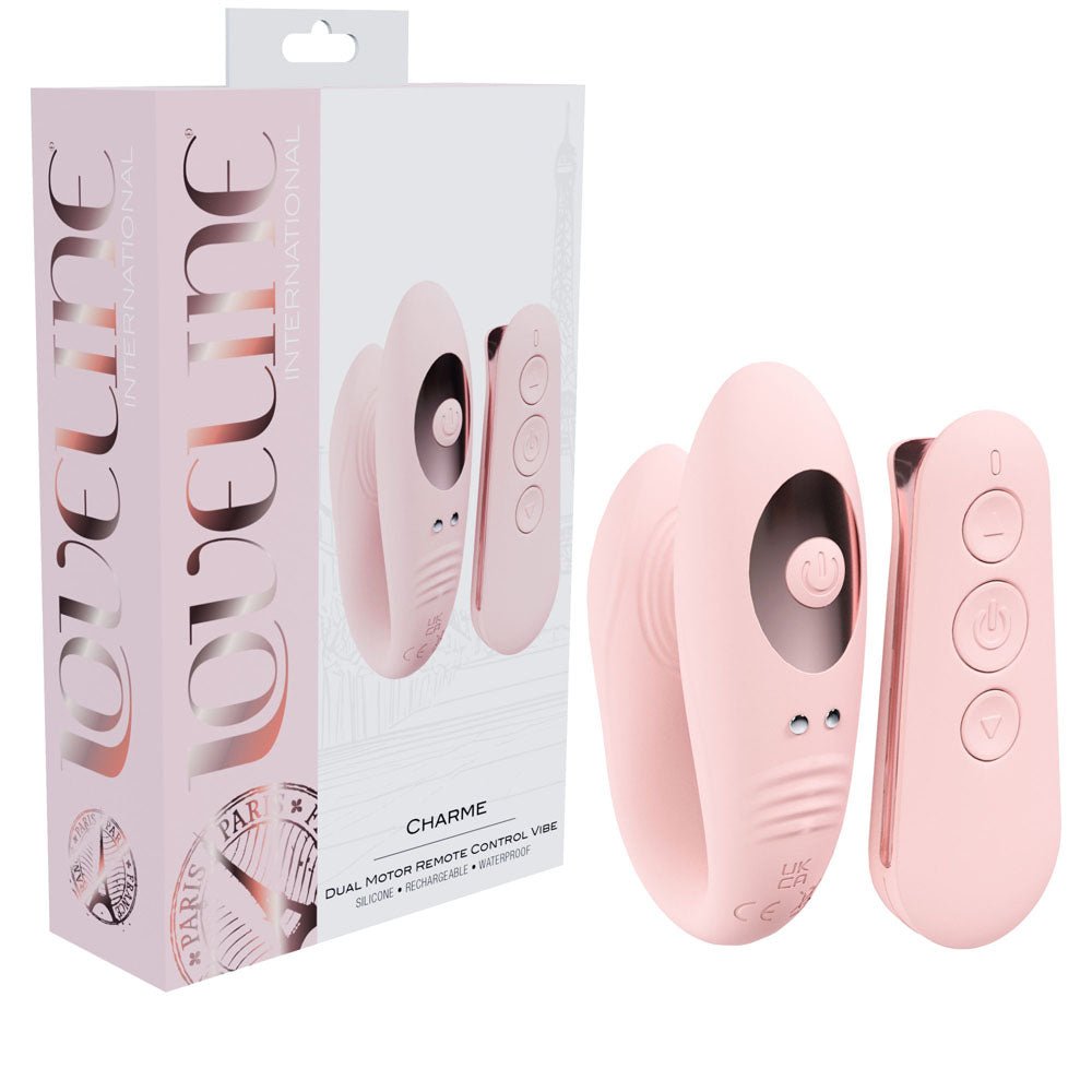 LOVELINE Charme Dual Motor Vibrator with Wireless Remote - Pink USB Rechargeable - Mr and Mrs D's