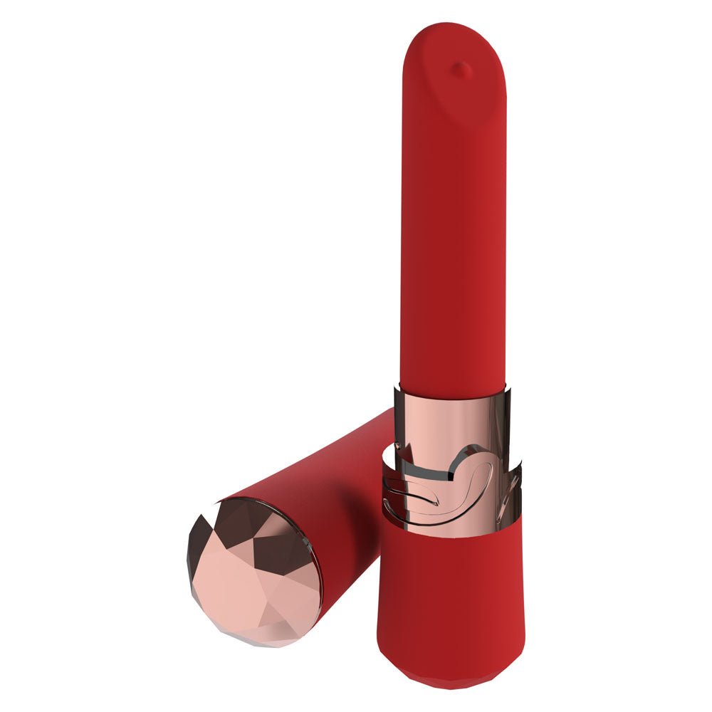 LOVELINE Dahlia - Red - Red 12.5 cm USB Rechargeable Lipstick Vibrator - Mr and Mrs D's