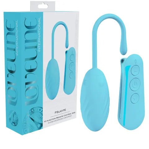 LOVELINE Felicite Vibrating Egg with Wireless Remote - Blue USB Rechargeable - Mr and Mrs D's
