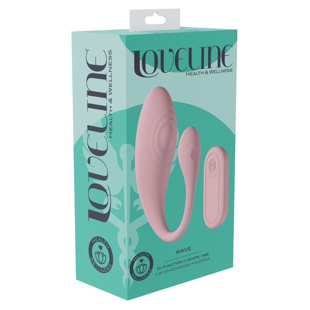 LOVELINE Wave - Pink USB Rechargeable C - Shaped Vibrator with Remote - Mr and Mrs D's