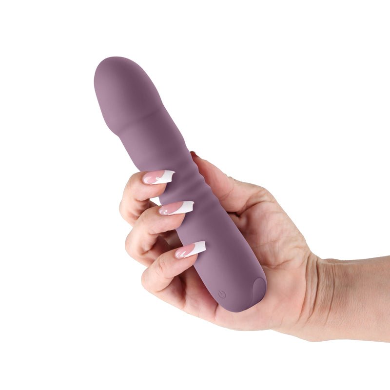 Lust - n - Dreams - Poise - Mauve - Purple 17.3 cm USB Rechargeable Thrusting Vibrator - Mr and Mrs D's