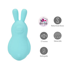 Maia BRI - Teal - Teal 9 cm USB Rechargeable Vibrating Bunny Bullet - Mr and Mrs D's