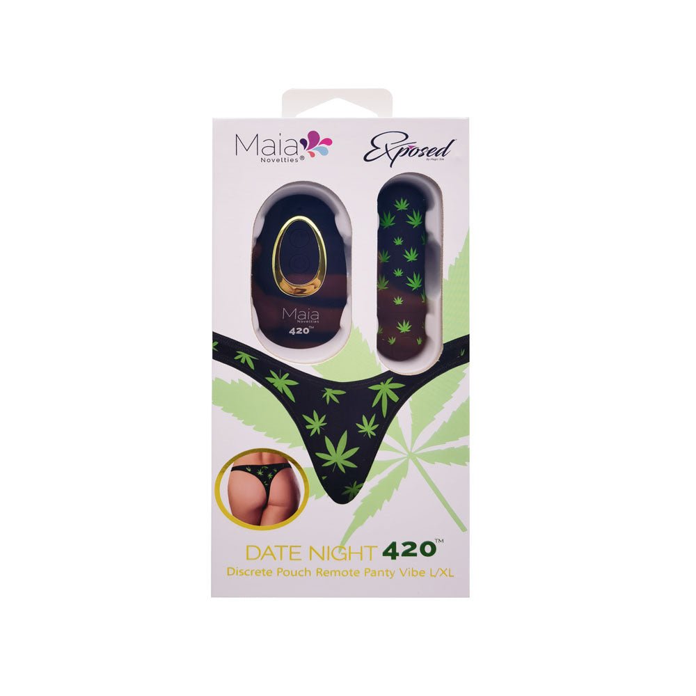 Maia DATE NIGHT 420 PANTY VIBE - L/XL - Black L/XL 420 Panty with Black USB Rechargeable Bullet & Remote - BULLETS & EGGS - Mr and Mrs D's