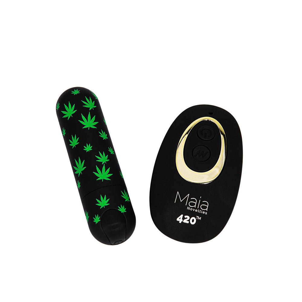 Maia DATE NIGHT 420 PANTY VIBE - S/M - Black S/M 420 Panty with Black USB Rechargeable Bullet & Remote - BULLETS & EGGS - Mr and Mrs D's