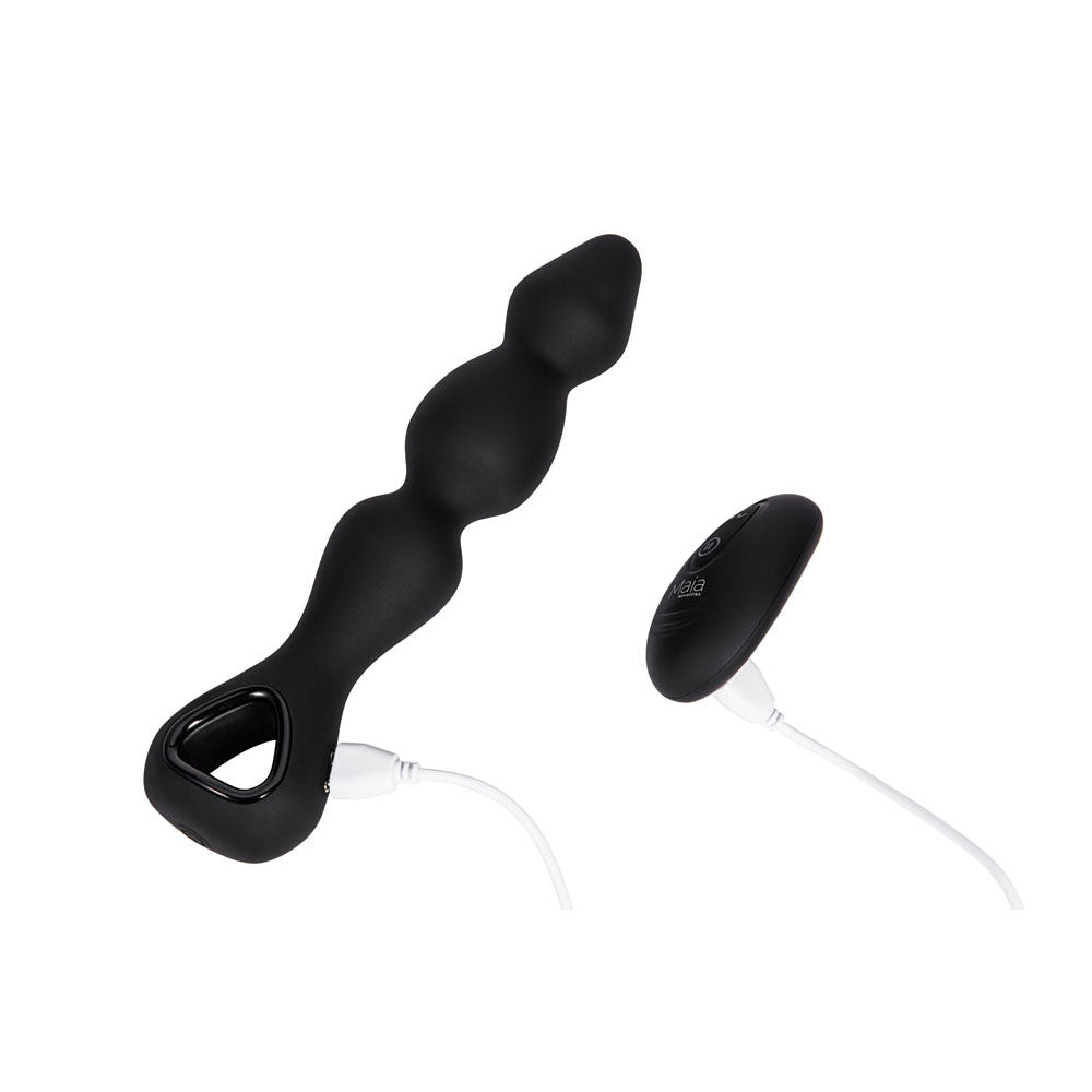 Maia HUDSON - Black 19 cm USB Rechargeable Anal Vibrator with Wireless Remote - ANAL TOYS - Mr and Mrs D's