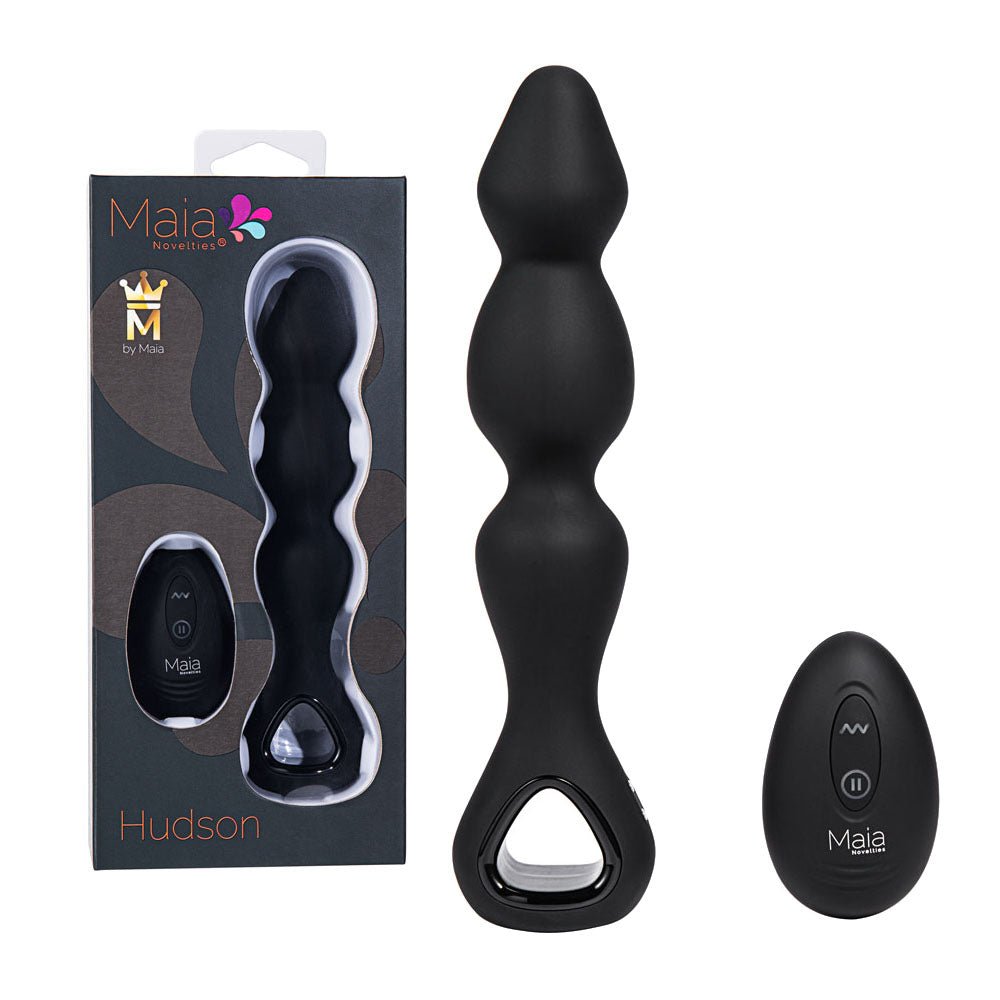 Maia HUDSON - Black 19 cm USB Rechargeable Anal Vibrator with Wireless Remote - Mr and Mrs D's