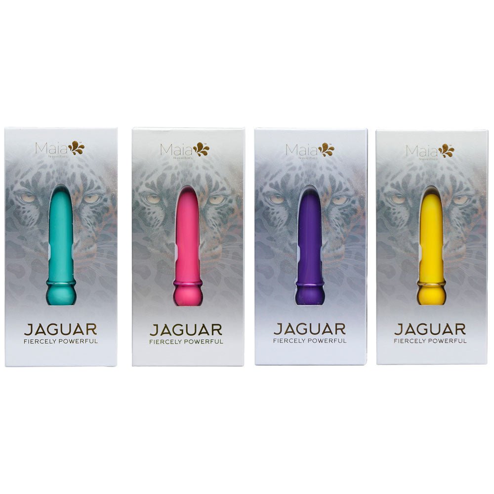 Maia JAGUAR Display - Coloured Rechargeable Bullets - Display of 4 Colours x 3 each with Tester - BULLETS & EGGS - Mr and Mrs D's