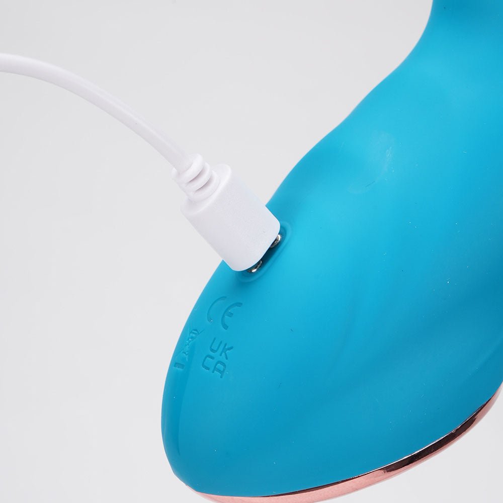 Maia KENNEDI - Blue 23.5 cm USB Rechargeable Triple Stimulating Vibrator - Mr and Mrs D's