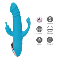 Maia KENNEDI - Blue 23.5 cm USB Rechargeable Triple Stimulating Vibrator - Mr and Mrs D's