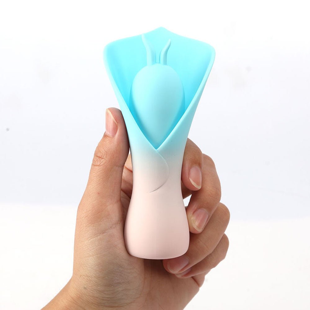 Maia MINA - Blue - Blue/Pink USB Rechargeable Fluttering Flower Stimulator - STIMULATORS - Mr and Mrs D's