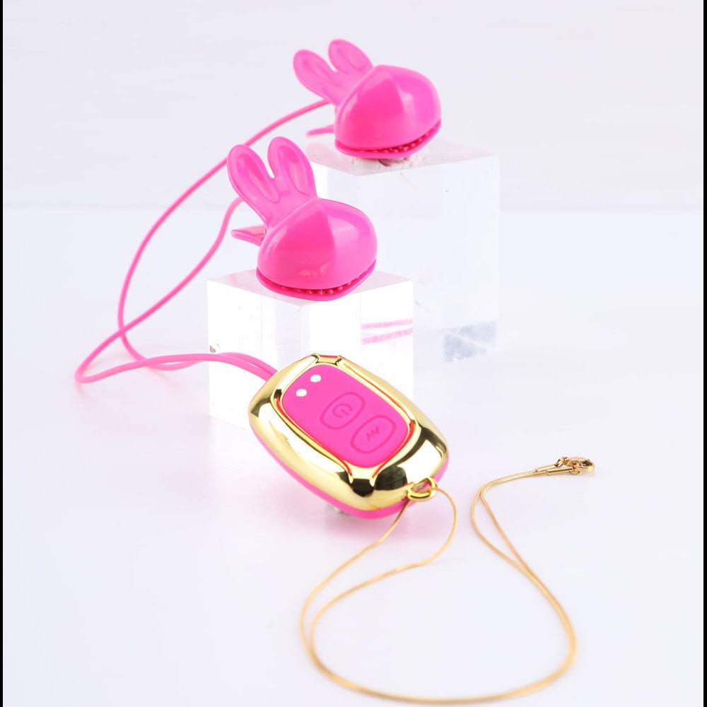 Maia MOLLI - Pink - Pink USB Rechargeable Vibrating Nipple Clamps & Necklace - BONDAGE - TOYS - Mr and Mrs D's