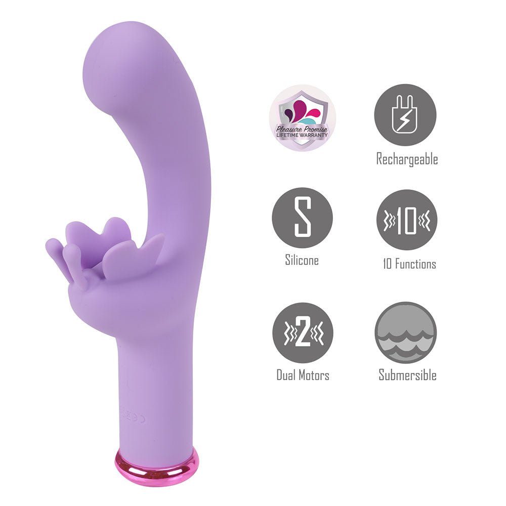 Maia MYLA - Lavender - Lavender 15.9 cm USB Rechargeable Butterfly Vibrator - Mr and Mrs D's