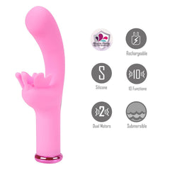 Maia MYLA - Pink - Pink 15.9 cm USB Rechargeable Butterfly Vibrator - Mr and Mrs D's