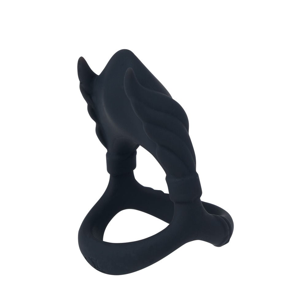 Maia ROCKY Vibrating Cock & Balls Ring - Black USB Rechargeable - COCK RINGS - Mr and Mrs D's
