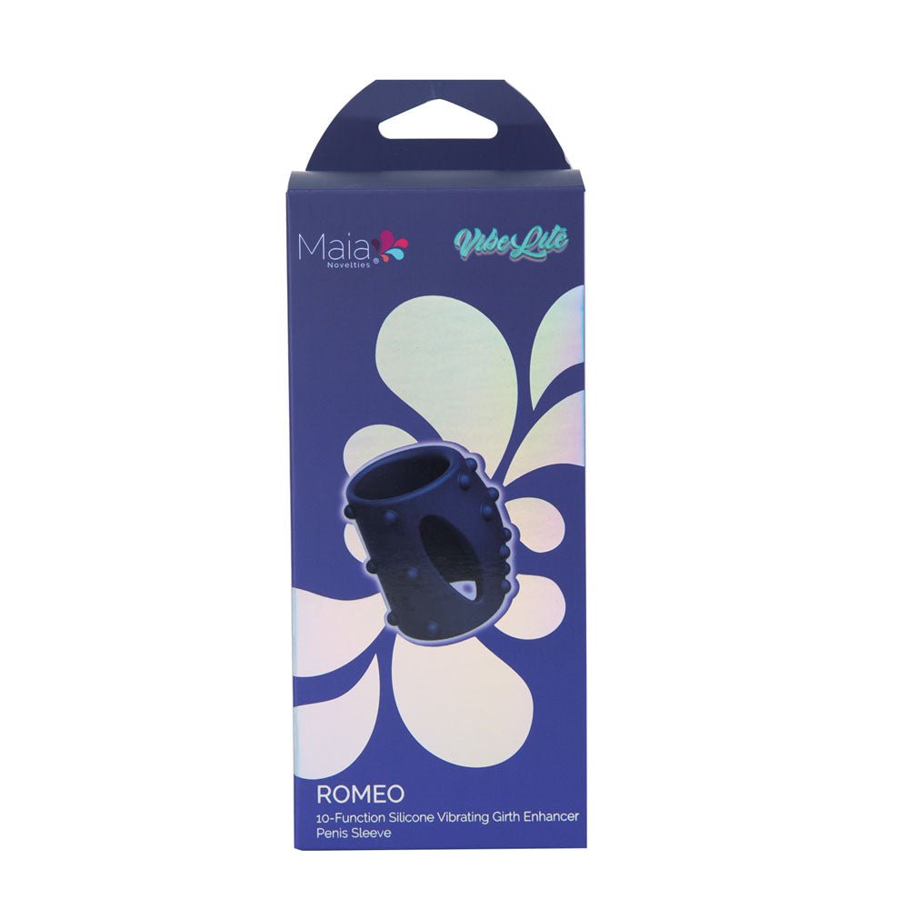 Maia ROMEO Vibrating Girth Enhancer Sleeve - Blue USB Rechargeable - COCK RINGS - Mr and Mrs D's