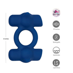 Maia RONAN Dual Vibrating Cock Ring - Blue USB Rechargeable - COCK RINGS - Mr and Mrs D's