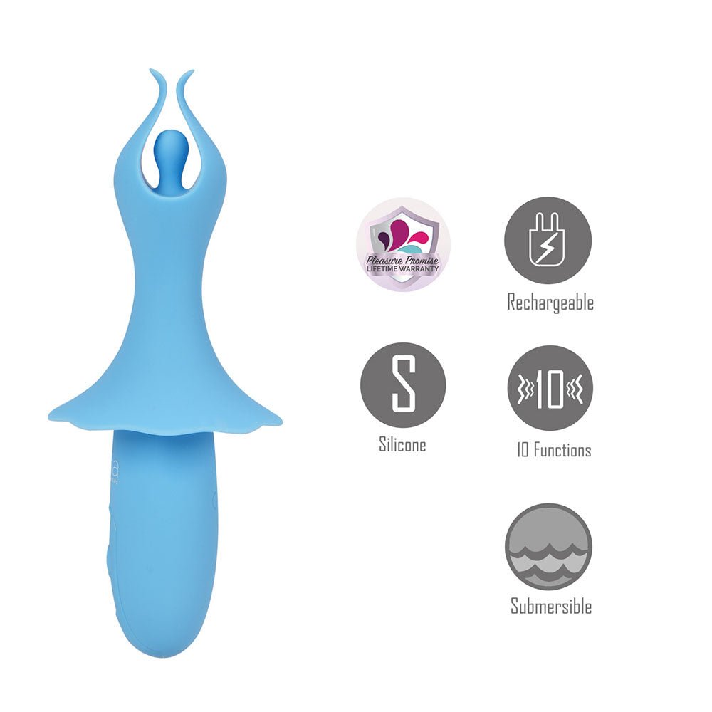 Maia SIENNA - Blue - Blue 15.2 cm USB Rechargeable Fluttering Bullet - Mr and Mrs D's