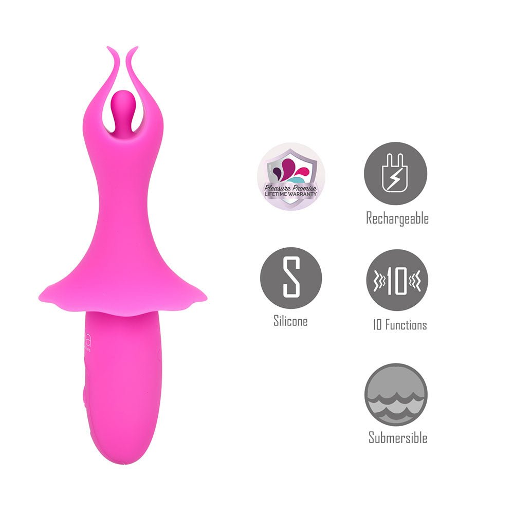 Maia SIENNA - Pink - Pink 15.2 cm USB Rechargeable Fluttering Bullet - Mr and Mrs D's