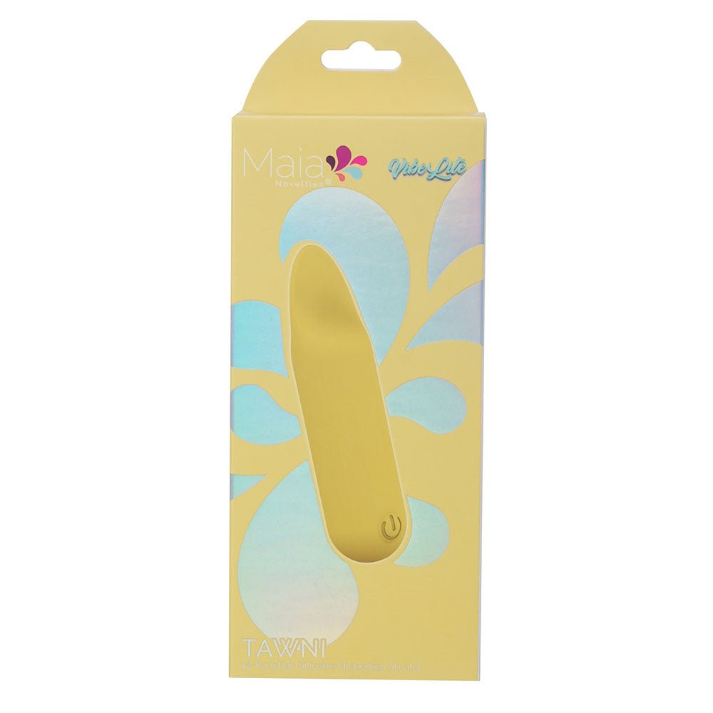 Maia TAWNI - Yellow - Yellow 9 cm USB Rechargeable Bullet with Flickering Tip - Mr and Mrs D's