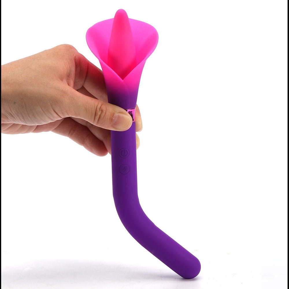 Maia VALA - Purple - Purple/Pink 22.2 cm USB Rechargeable Flower Vibrator - VIBRATORS - Mr and Mrs D's