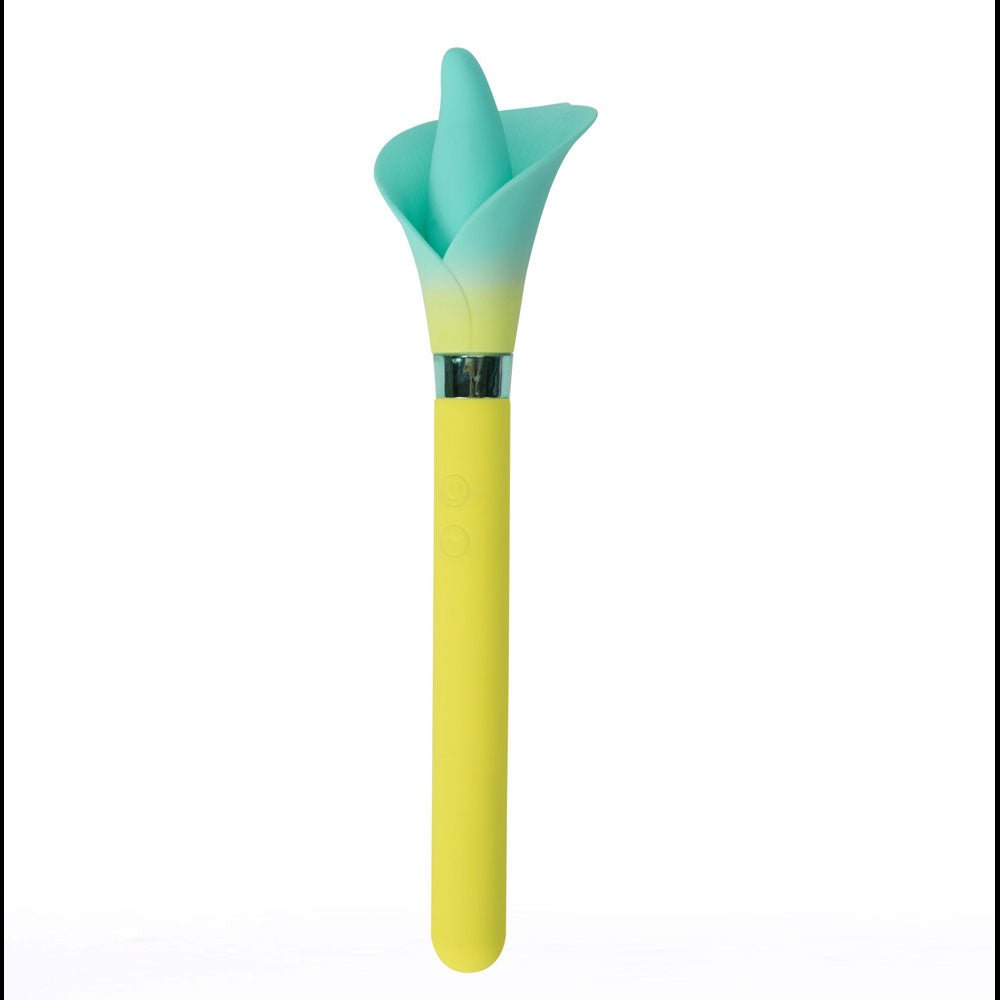 Maia VALA - Yellow - Yellow/Green 22.2 cm USB Rechargeable Flower Vibrator - VIBRATORS - Mr and Mrs D's