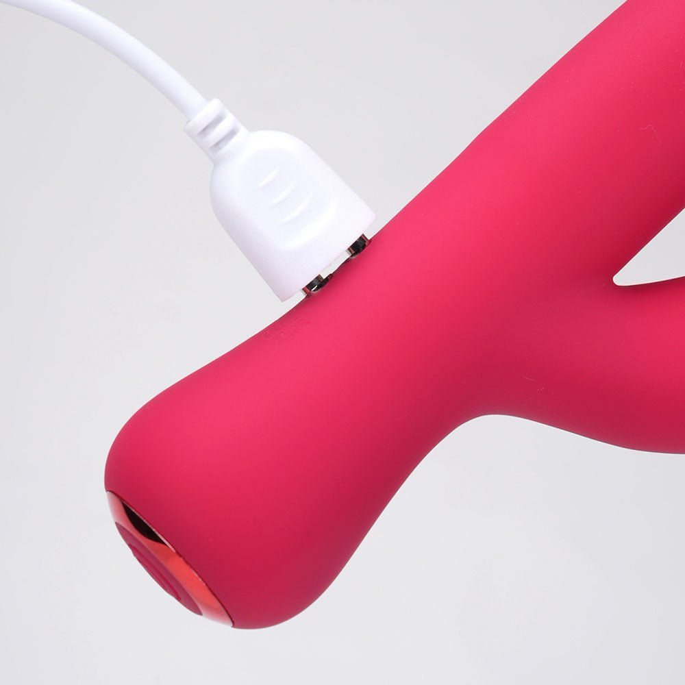 Maia ZARA - Red - Red 17.1 cm USB Rechargeable Rabbit Vibrator - VIBRATORS - Mr and Mrs D's