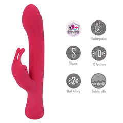 Maia ZARA - Red - Red 17.1 cm USB Rechargeable Rabbit Vibrator - VIBRATORS - Mr and Mrs D's